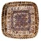 Stoneage Arts Inc 12" Brown and White Coconut Coin Square Handmade Bowl